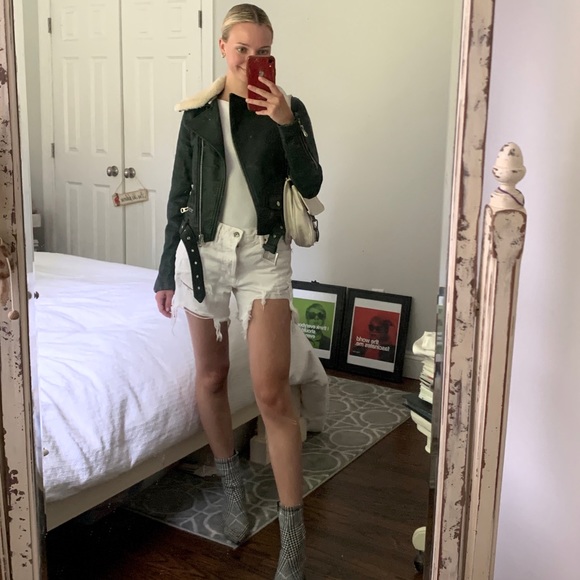 Zara Jackets & Blazers - Forest-green Faux Leather Jacket